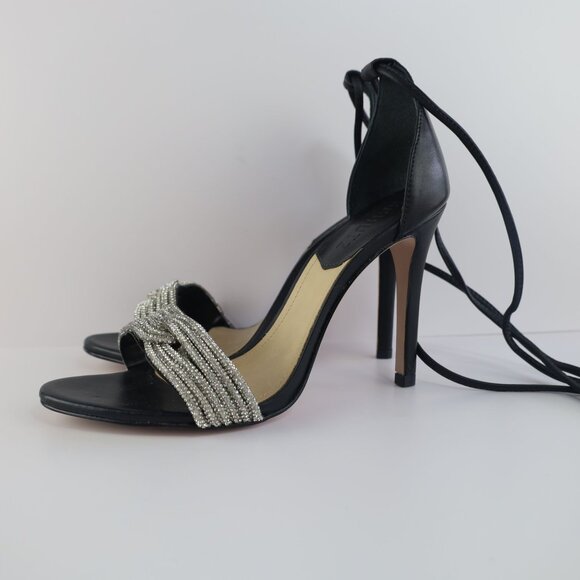 Andy Womens Leather Open Toe Heels 9B- 0309 - Picture 3 of 13